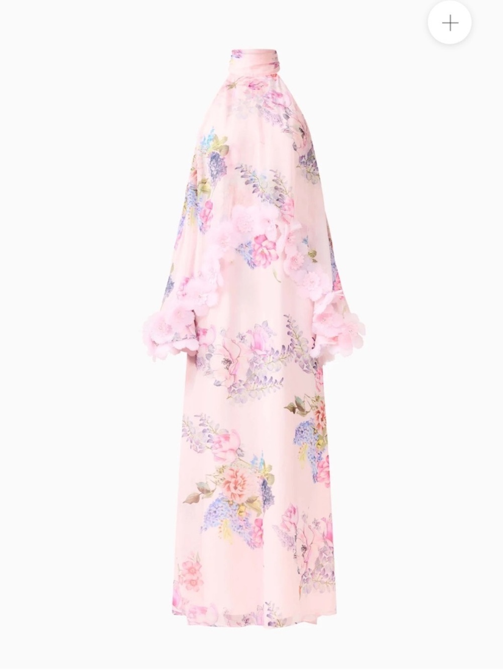 elliatt millie pink 3f floral trim halter neck tiered maxi gown dress size large - Picture 12 of 14